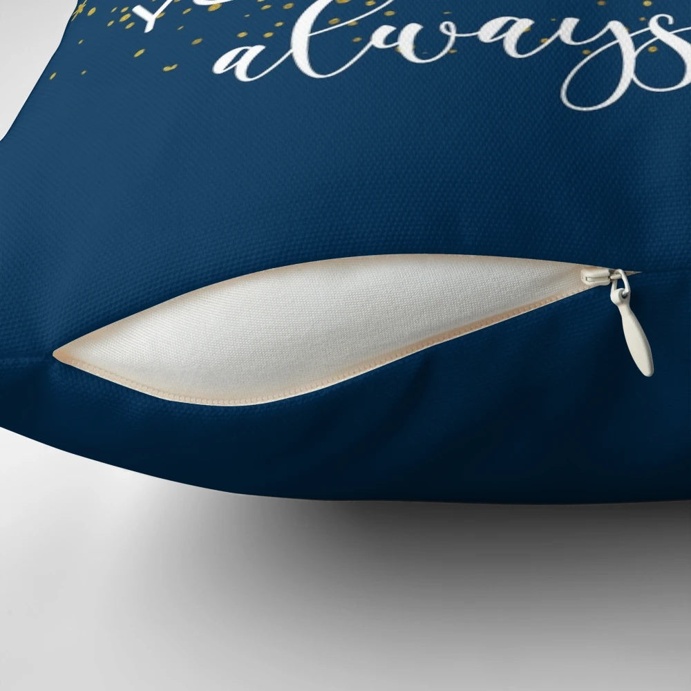 Pillow featuring the text "Good friends are like stars