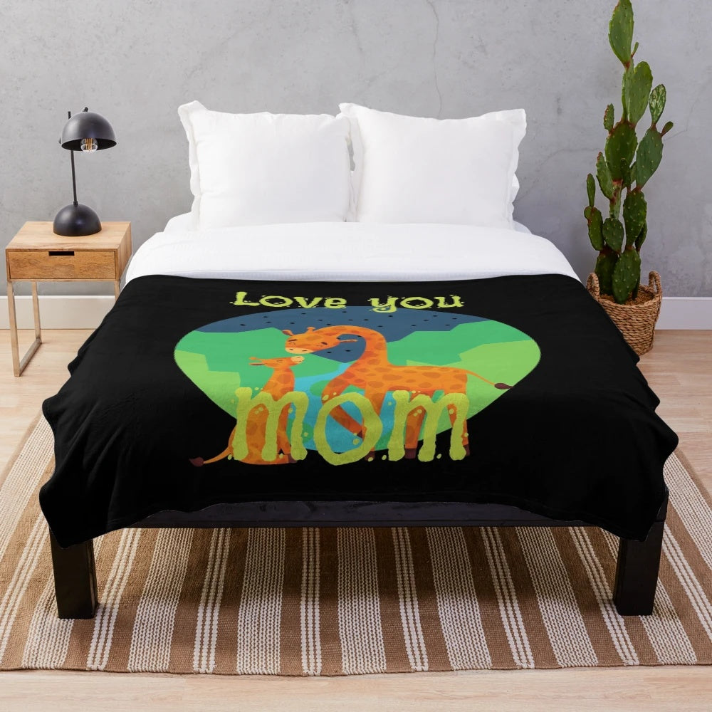 Plush Blanket with 'Best Mom in the History of Ever' Text