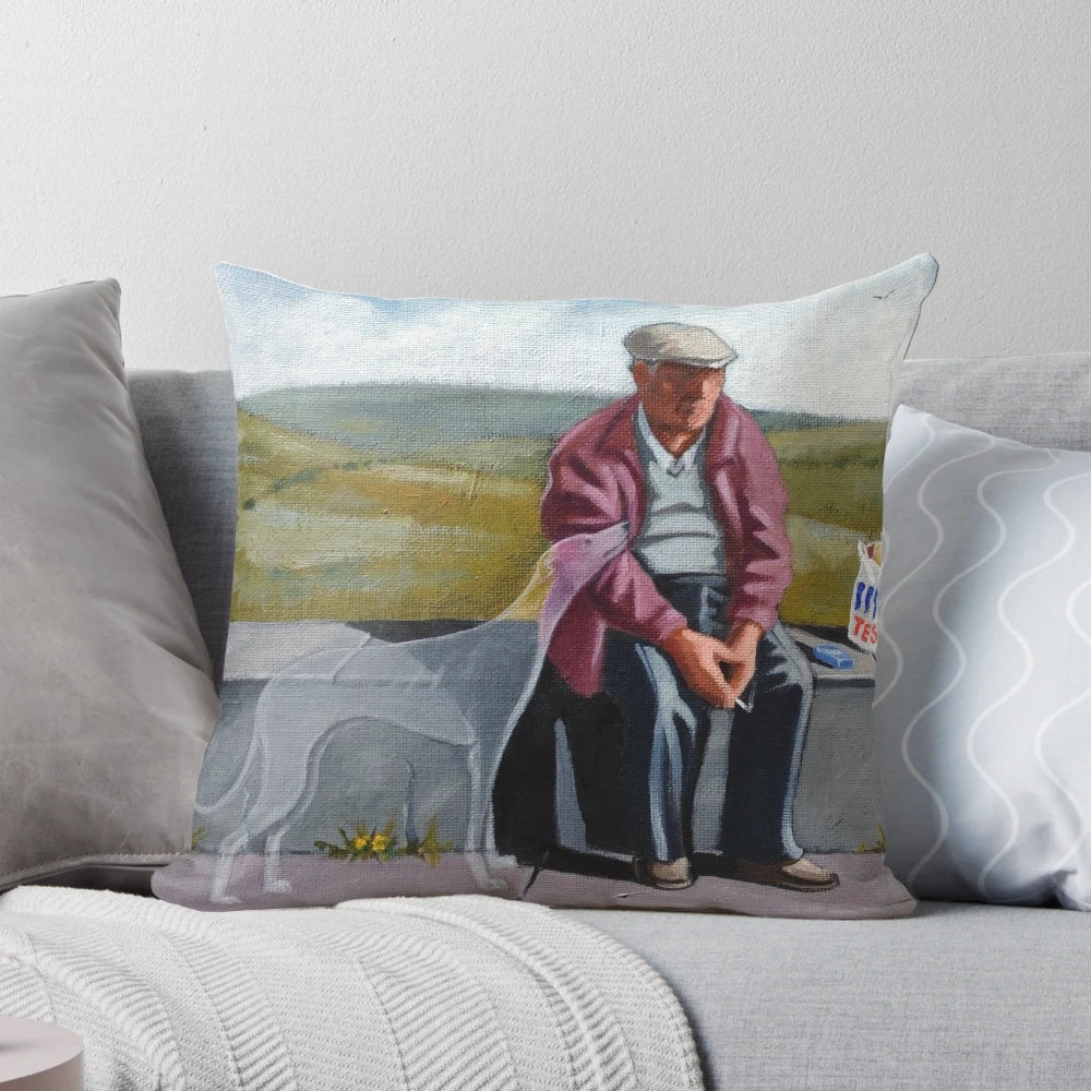 A soft, plush pillow featuring a greyhound or whippet, designed to capture the love and longing for your loyal pet.