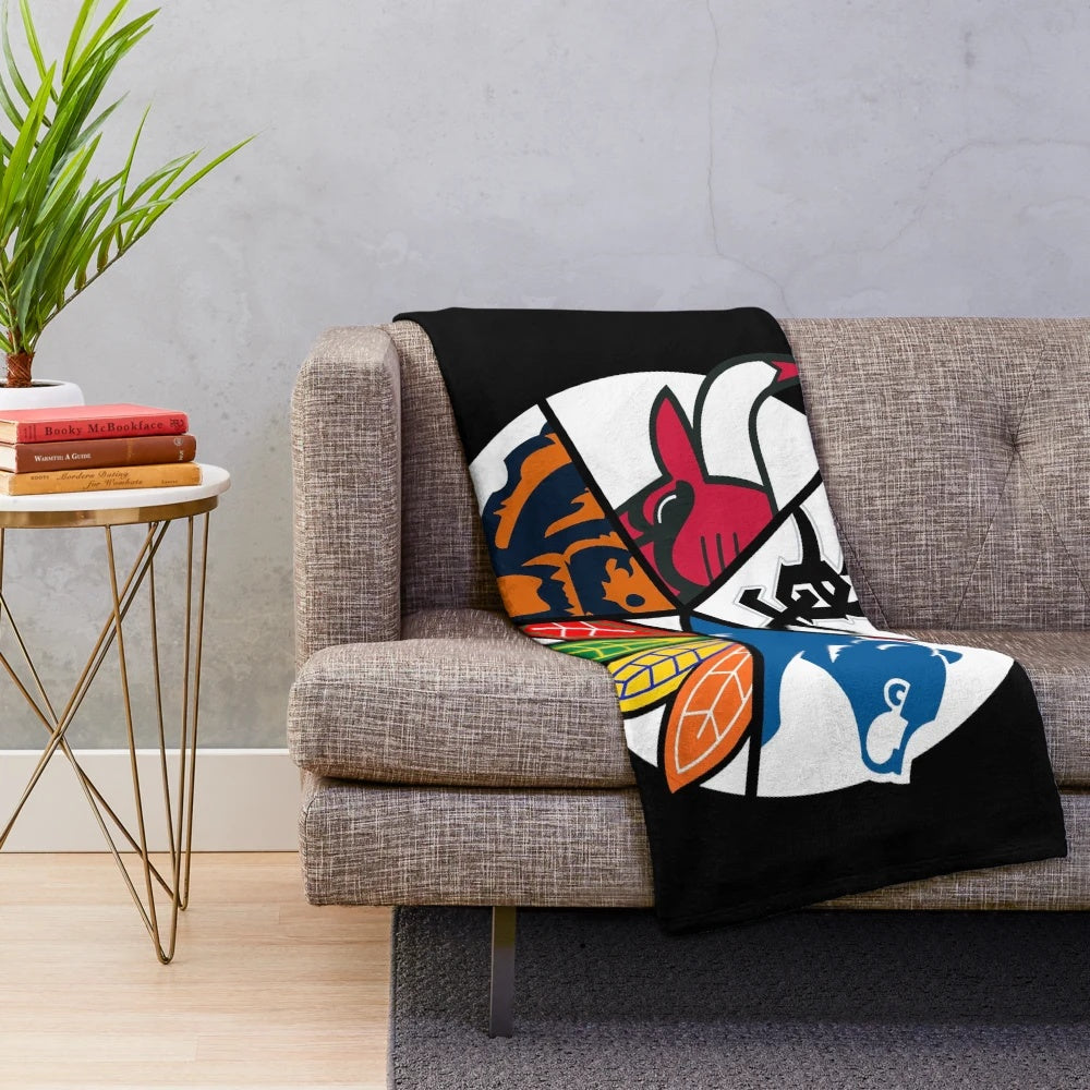 CHI FIVE SPORTS Plush Blanket featuring Chicago sports teams