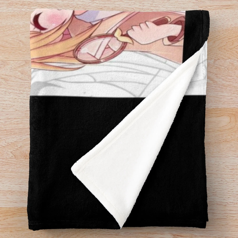 Chibi Anime Plush Blanket with Gawr Gura, a Hololive VTuber