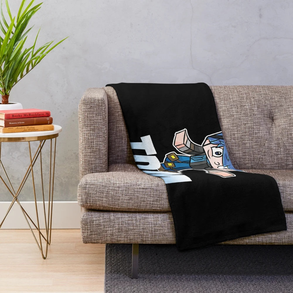 Chibi boy TDM fanart gaming plush blanket with diamond pattern design