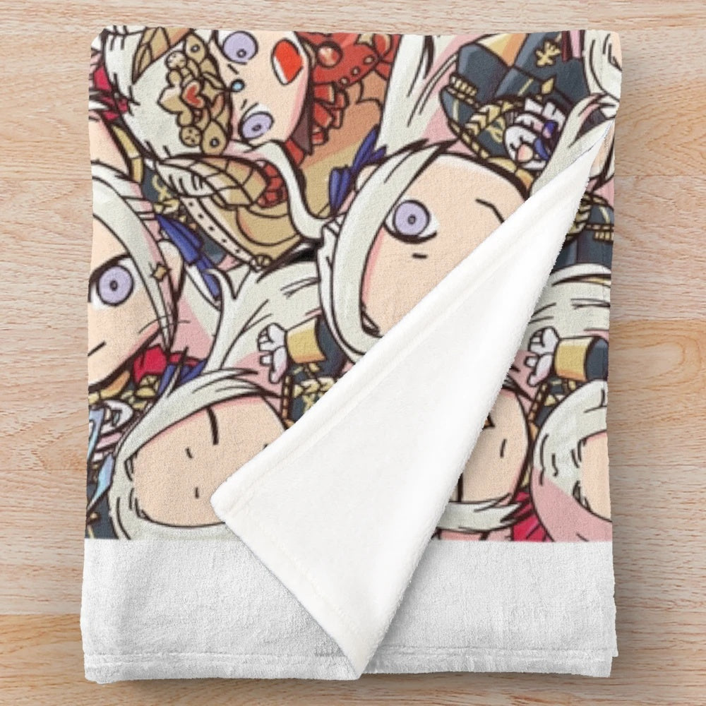 Chibi Edelgard Collage Plush Blanket for Fire Emblem Three Houses Fans