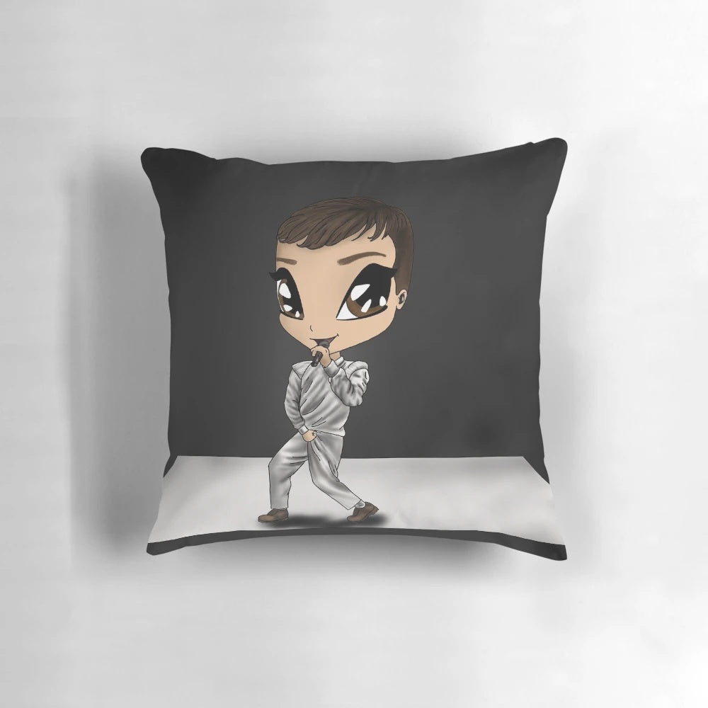 Adorable chibi-style pillow featuring Swedish singer Eric Saade, known for his Eurovision and Melodifestivalen performances.