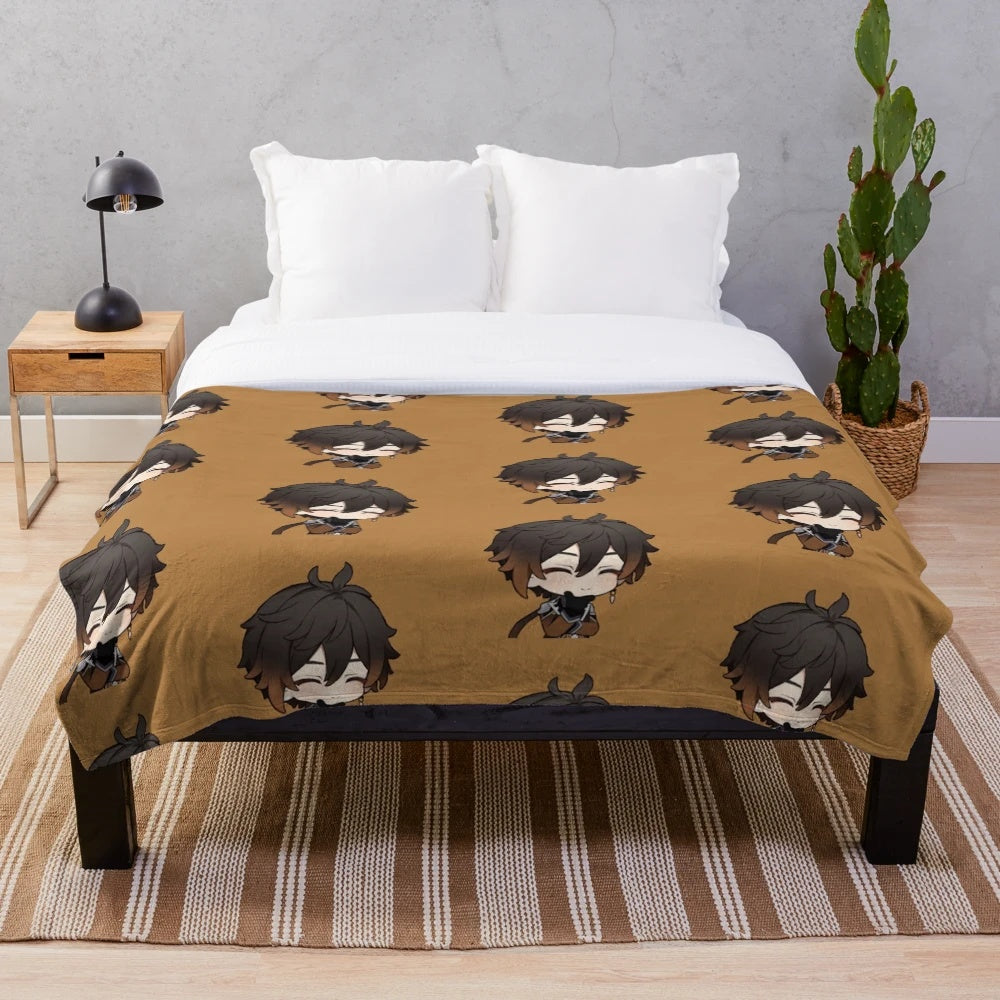 Chibi Genshin Impact Zhongli Plush Blanket