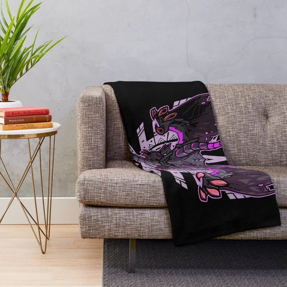 Chibi Gore Magala Monster Hunter inspired plush blanket