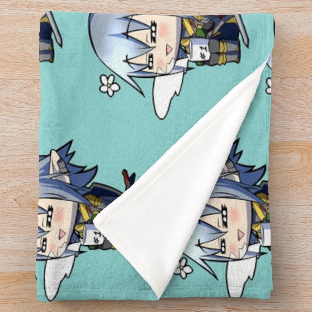 Chibi Haurchefant from Final Fantasy 14 on a plush blanket