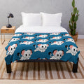 Chibi Kimba inspired plush blanket for retro anime fans