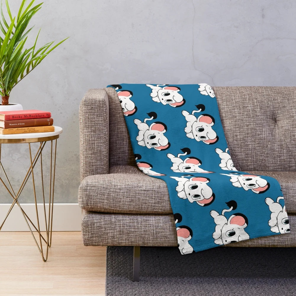 Chibi Kimba inspired plush blanket for retro anime fans