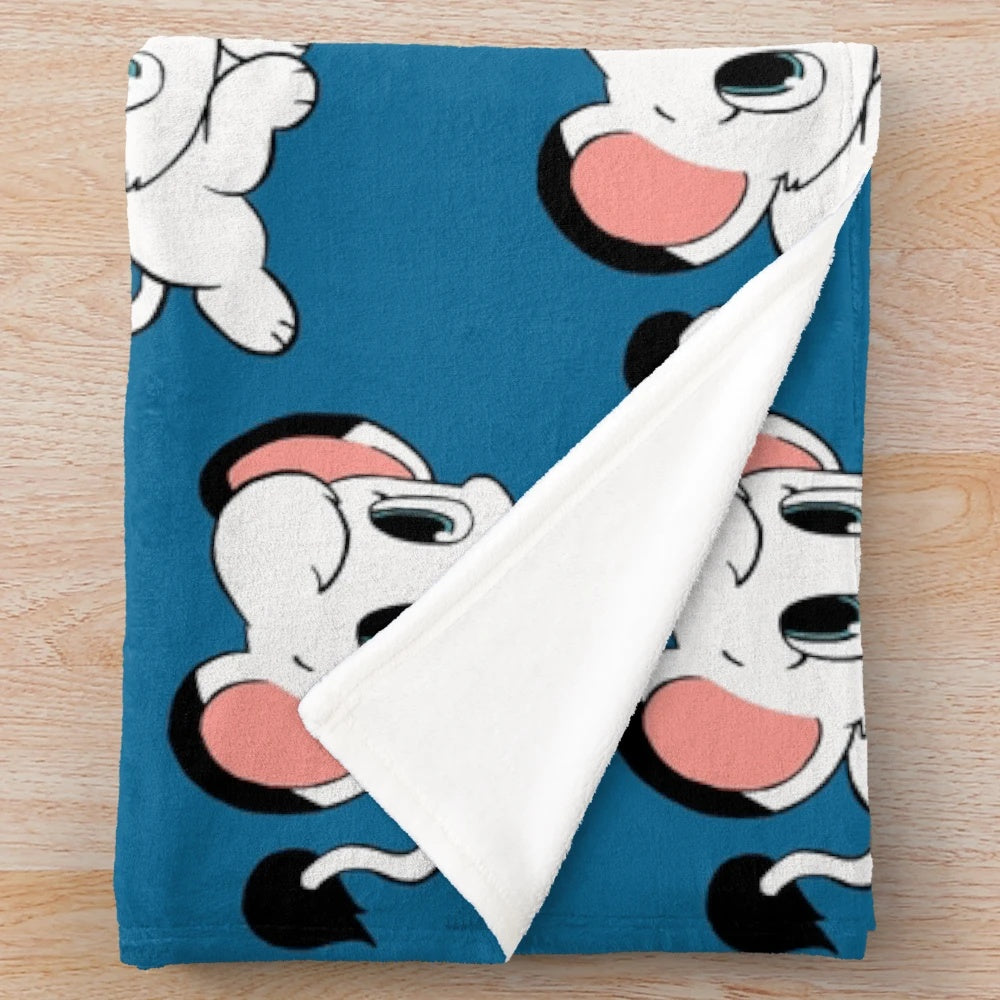 Chibi Kimba inspired plush blanket for retro anime fans