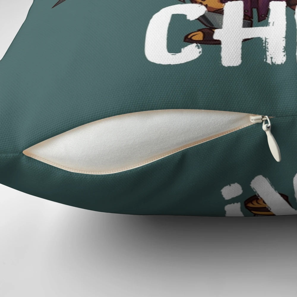 Chibi Lae'zel Pillow featuring a cute depiction of the Githyanki character from Baldur's Gate 3 video game