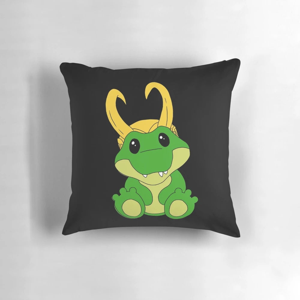 Soft, plush chibi Loki alligator variant pillow with cute anime design