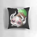 Chibi Palontras from the horror game Fran Bow featured on a decorative pillow