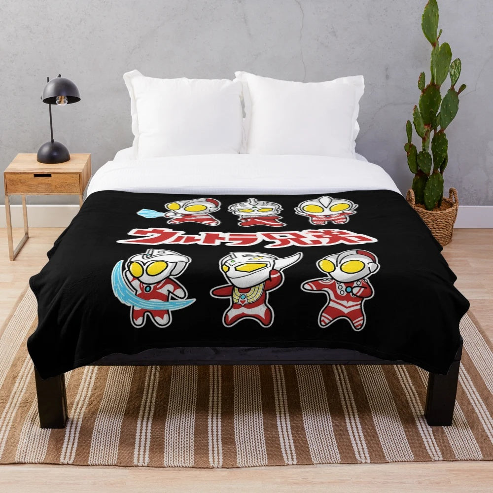 Chibi Ultraman Inspired Kawaii Plush Blanket
