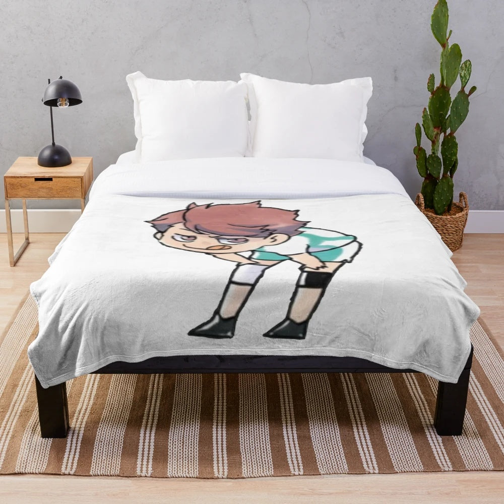 chibikawa plush blanket featuring Haikyuu anime and manga characters