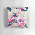 Stylish abstract art pillow in pink, navy, mustard and blush colors