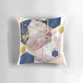 Blush pink and navy hexagonal textured geometric Scandinavian-style throw pillow