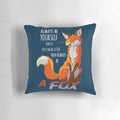 Stylish "Always Be a Fox" throw pillow with a modern graphic design, perfect for dark-themed home decor.