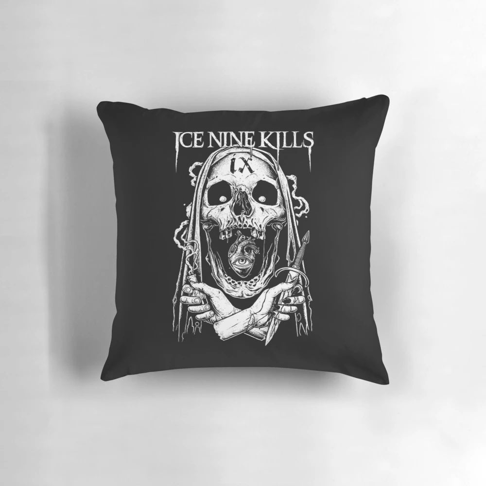Stylish black and white color pillow featuring an abstract music-inspired design