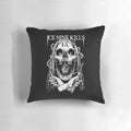 Stylish black and white color pillow featuring an abstract music-inspired design