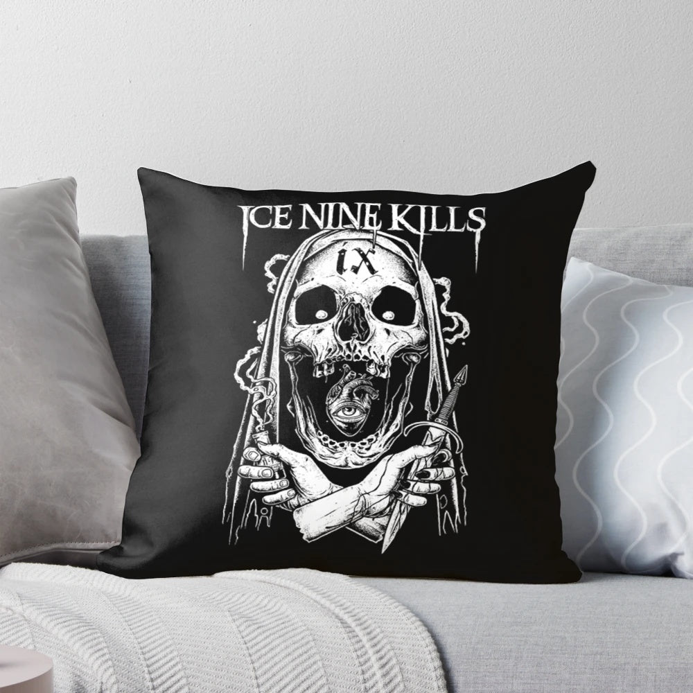 Stylish black and white color pillow featuring an abstract music-inspired design