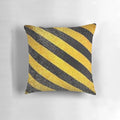 Black and yellow striped caution decorative throw pillow for home