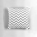 Chevron zigzag patterned pillow in black and white, designed for modern decor