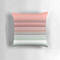 Coral and mint green striped decorative pillow for modern tech accessories