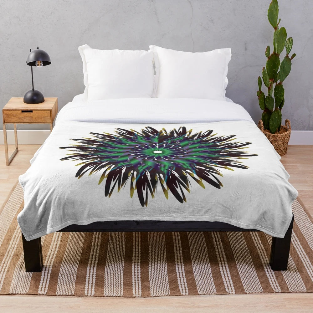 Plush designer-inspired blanket with vibrant pattern