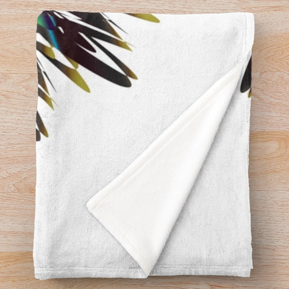 Plush designer-inspired blanket with vibrant pattern