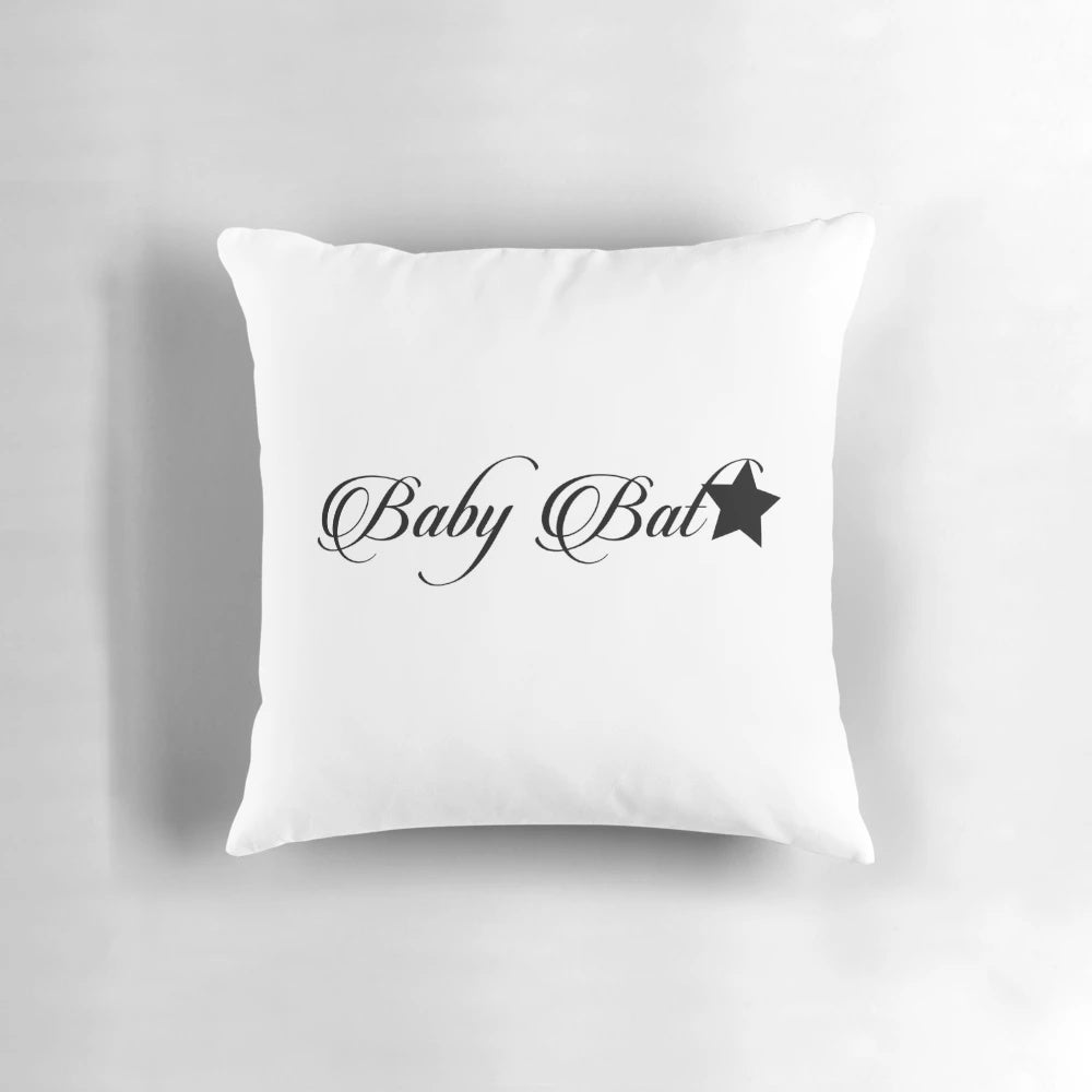 Dark gray bat-shaped pillow with a glamorous, gothic design