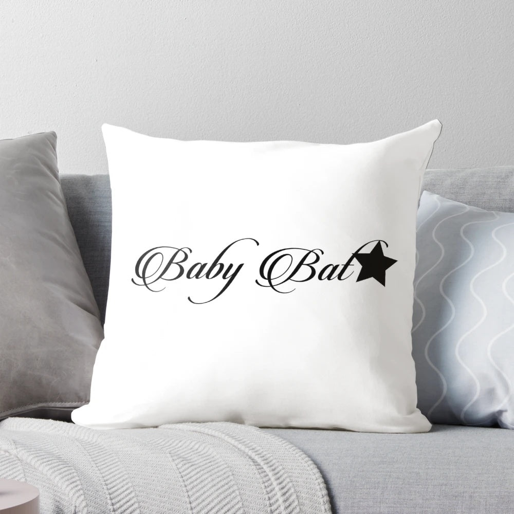 Dark gray bat-shaped pillow with a glamorous, gothic design