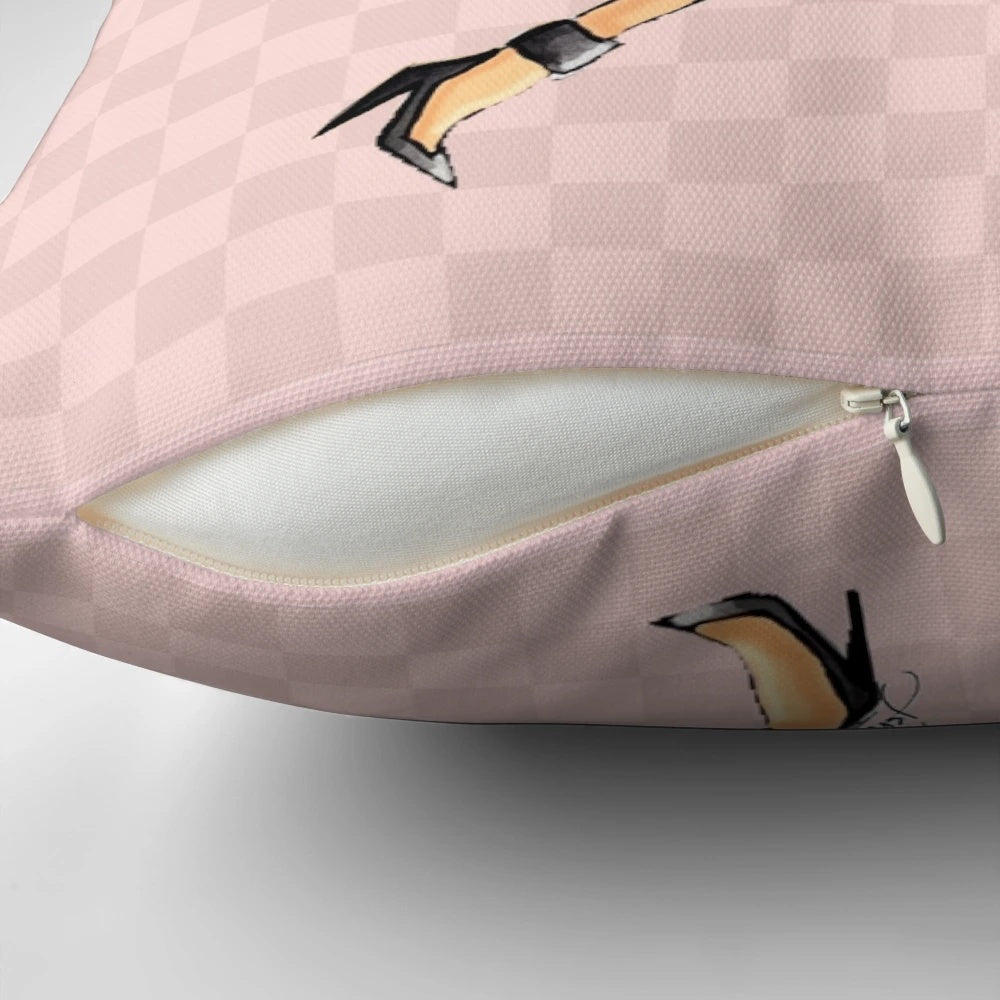 Stylish Chanel-inspired decorative pillow with "Be Fabulous!" design