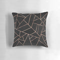 Black and rose gold geometric pattern decorative pillow