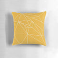 Yellow and white geometric lines decorative pillow