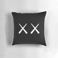 White logo Pillow featuring KAWS designs