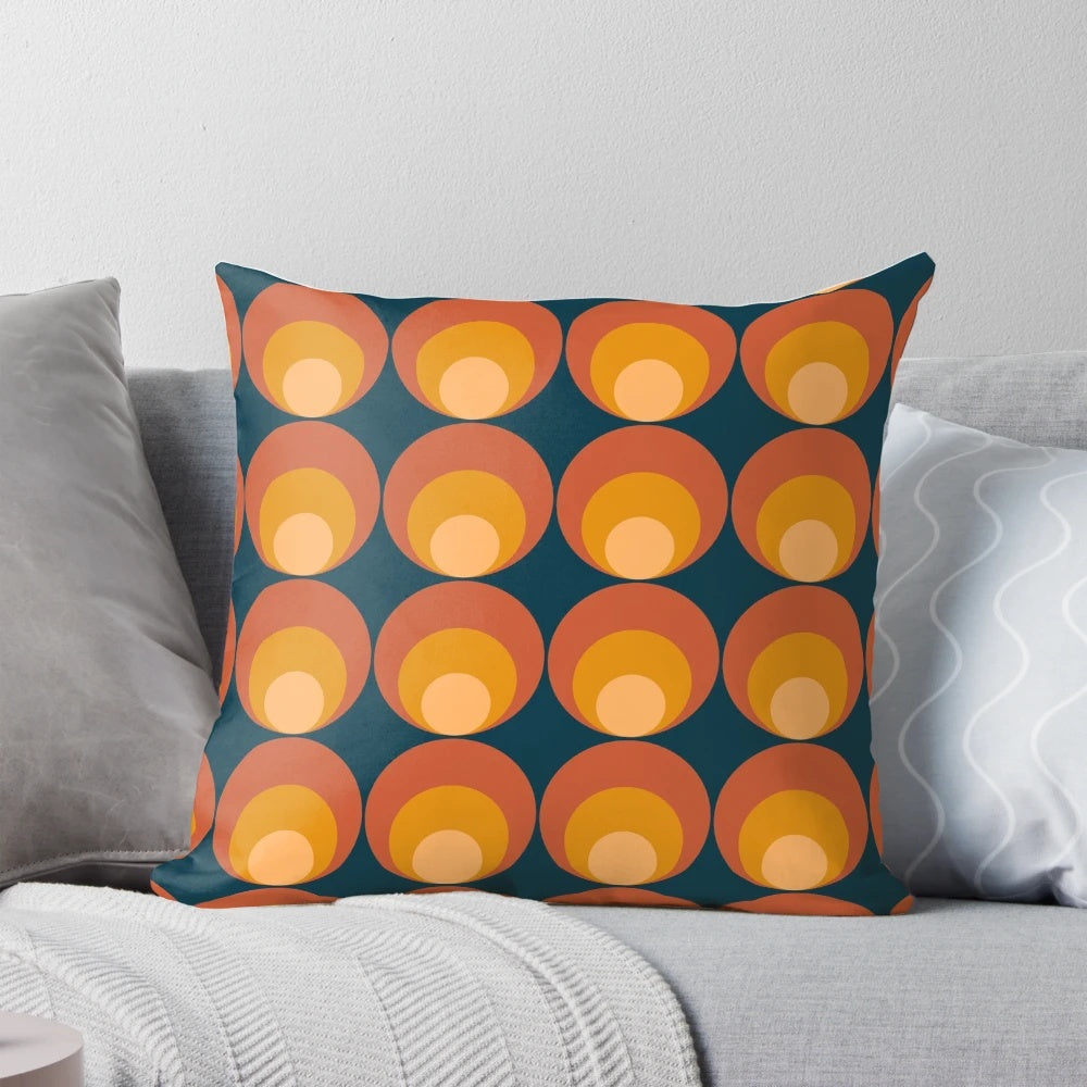 Mid century modern inspired geometric pattern throw pillow