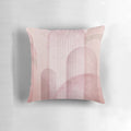 Stylish modern mid-century inspired arches design in pink and beige tones throw pillow