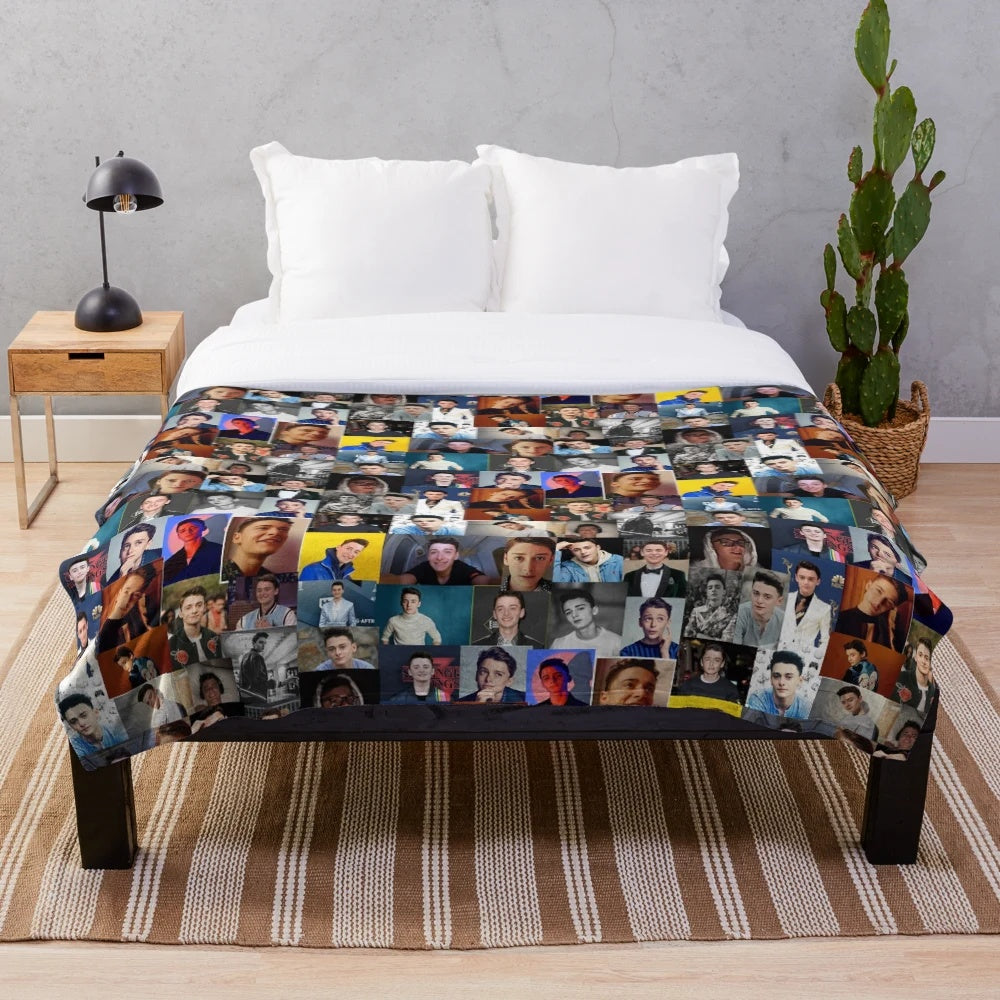 Noah Schnapp inspired plush blanket with a cute, trendy design