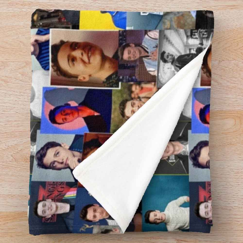 Noah Schnapp inspired plush blanket with a cute, trendy design