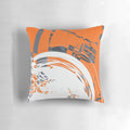 Orange and grey minimalist graphic pillow for modern home decor
