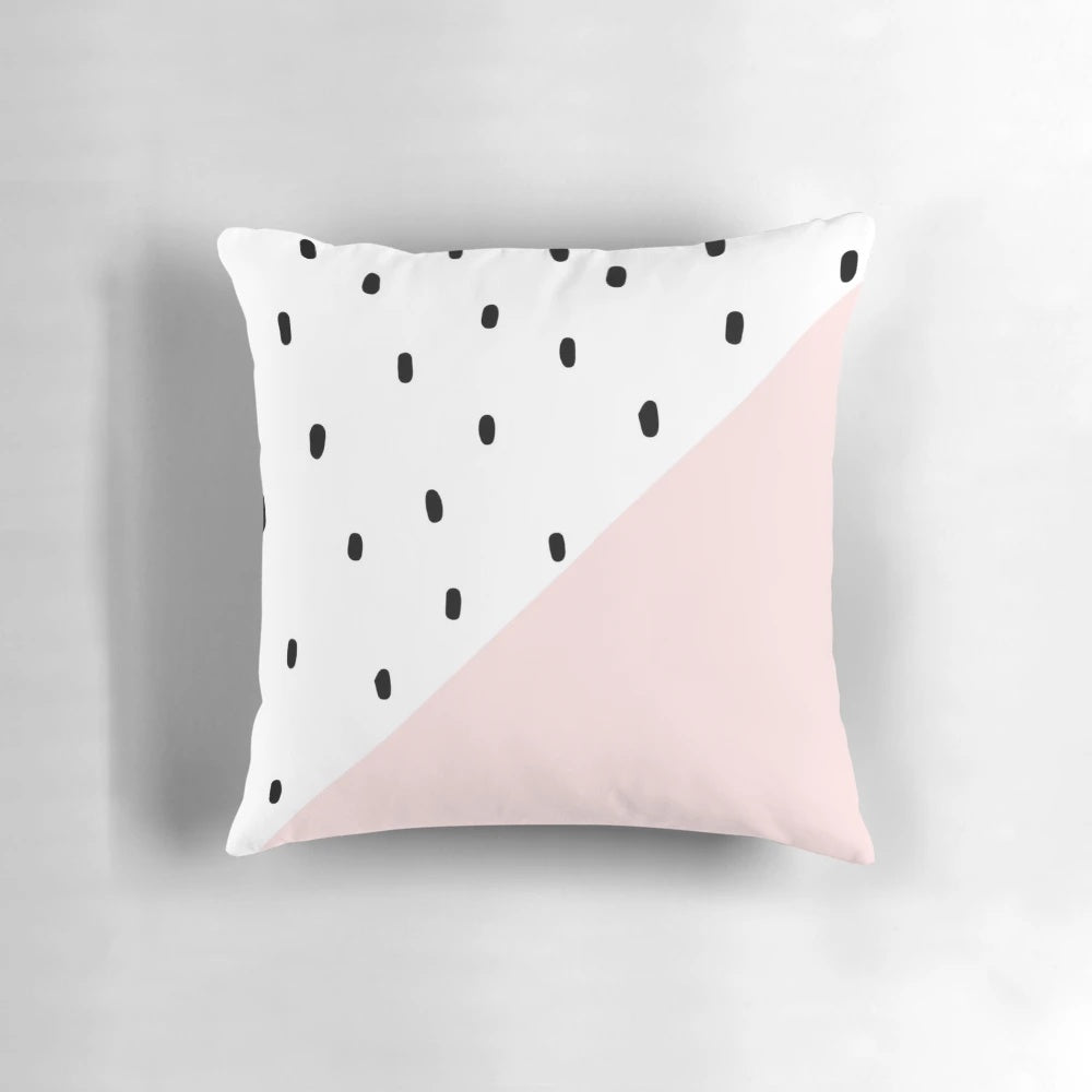 Vibrant pink and white dalmatian print decorative throw pillow