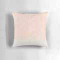 Rose-patterned hexagon-shaped decorative pillow in pale pink color