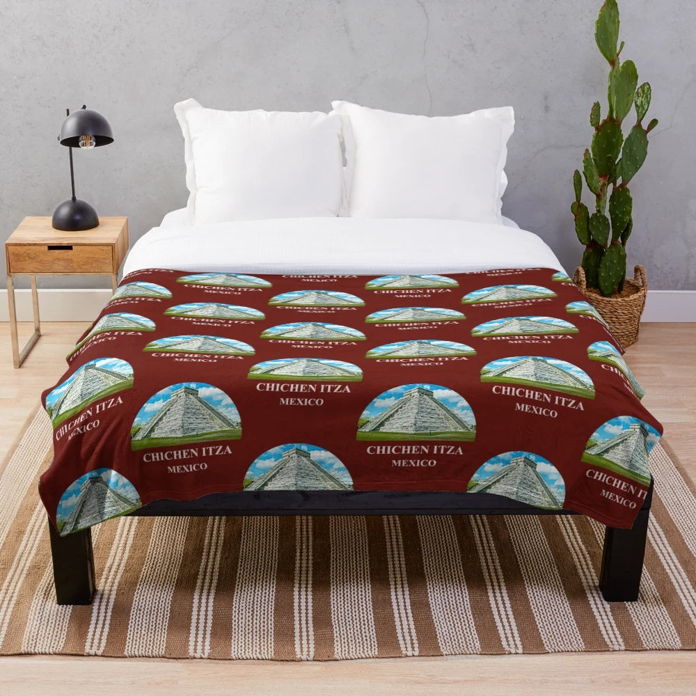 Chichen Itza Mayan Ruins Plush Blanket