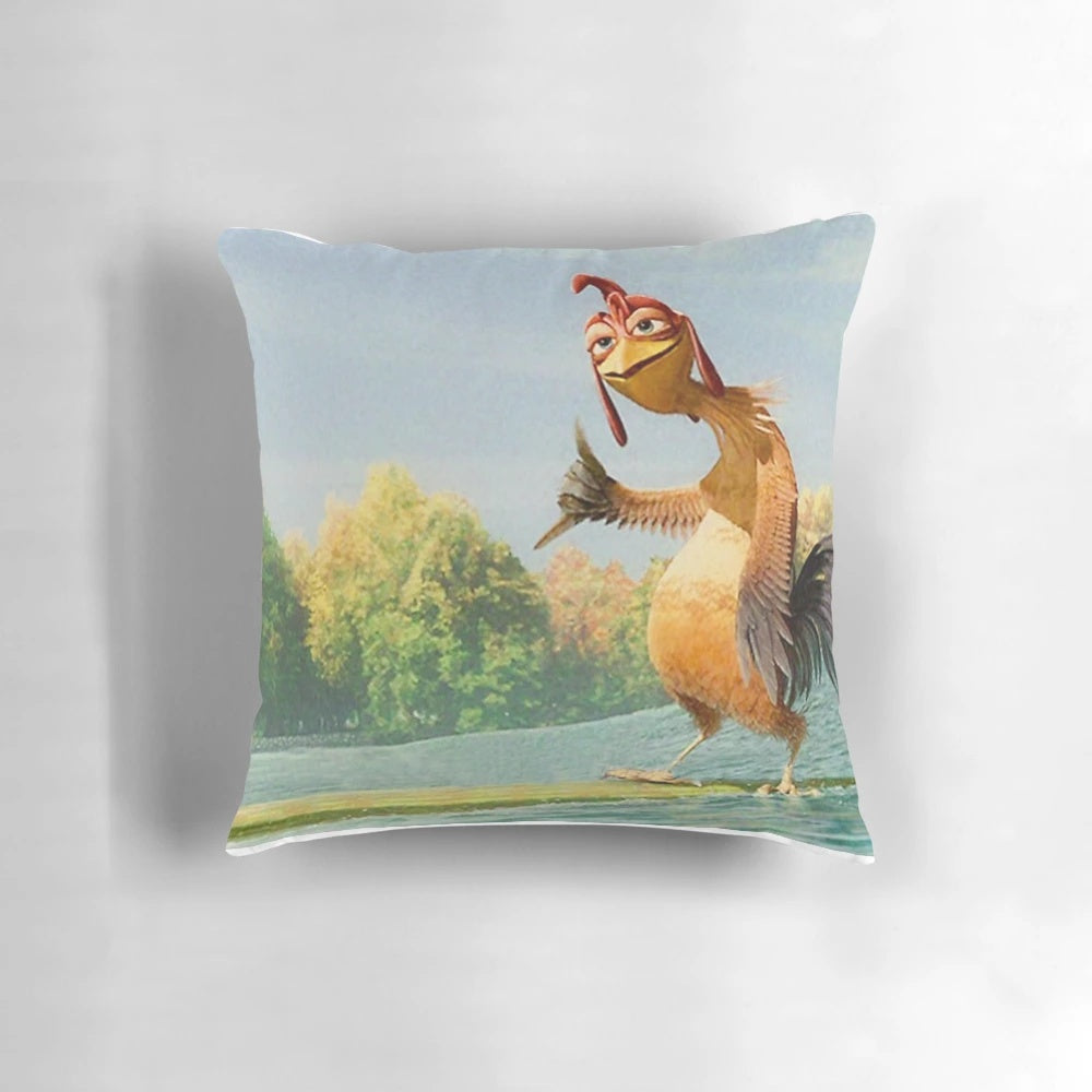 Pillow with an image of the cartoon character Chicken Joe from the movie Surfs Up