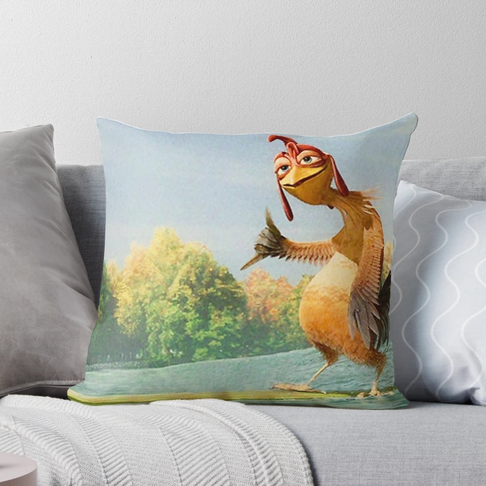 Pillow with an image of the cartoon character Chicken Joe from the movie Surfs Up