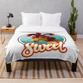 Chicken Joe Plush Blanket featuring a surfing chicken