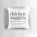 Chicken nuggets definition pillow with typographic art design