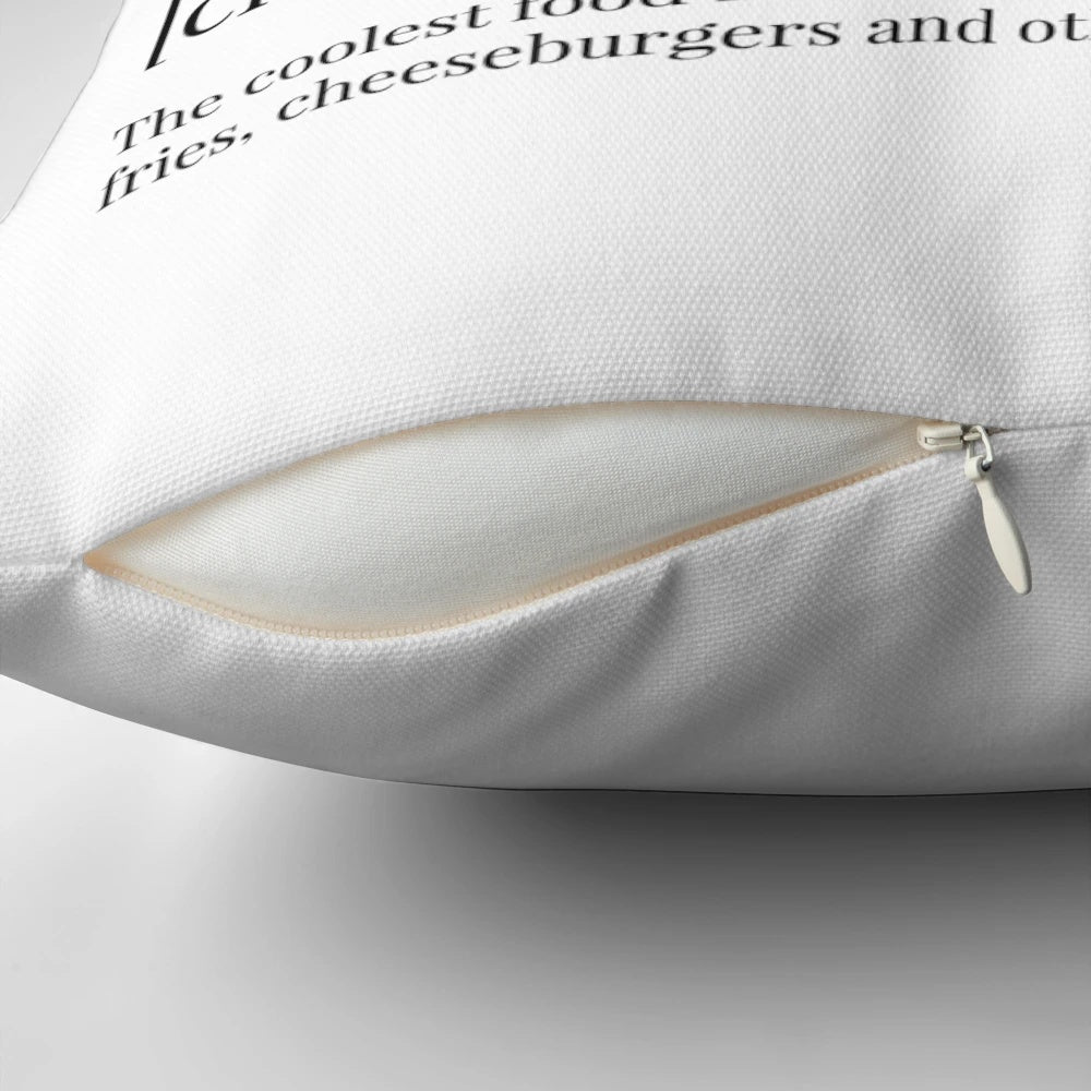 Chicken nuggets definition pillow with typographic art design