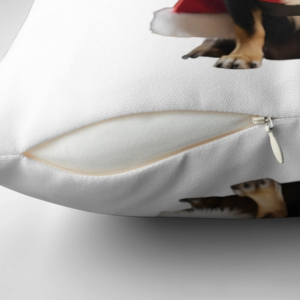 Festive Chihuahua Christmas Pillow with Cute Dog Design